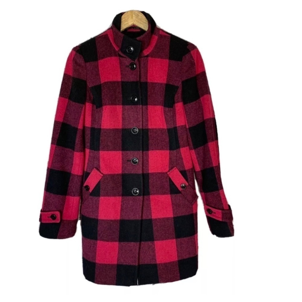 Jacob Pink/Black Buffalo Check Peacoat EUC - Picture 6 of 13